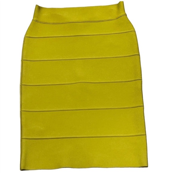 BCBG Y2K 90s Alexa Dill Neon Bandage Bodycon Mini Club Skirt 💜 - Picture 5 of 14